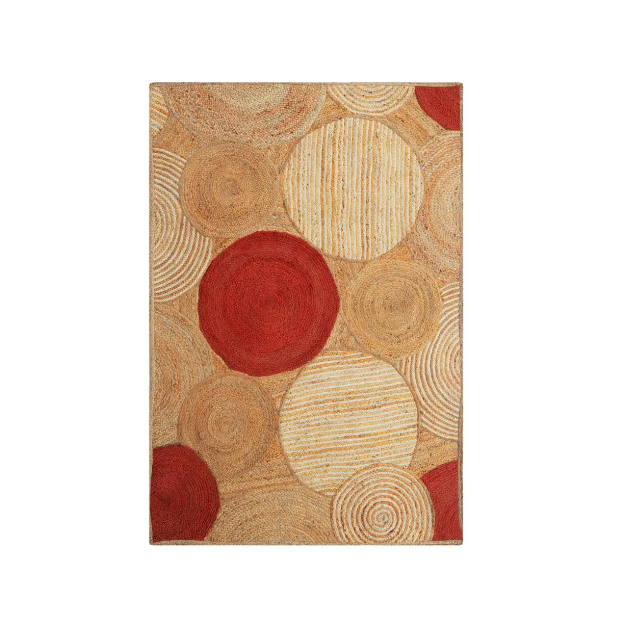 Tapis de salon rectangulaire jute tissée main (140 x 200 cm) Tara Terracotta