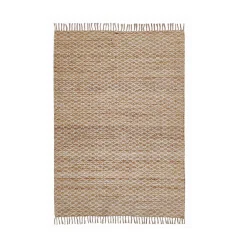 Tapis de salon rectangulaire jute tissée main (140 x 200 cm) Yuki Marron