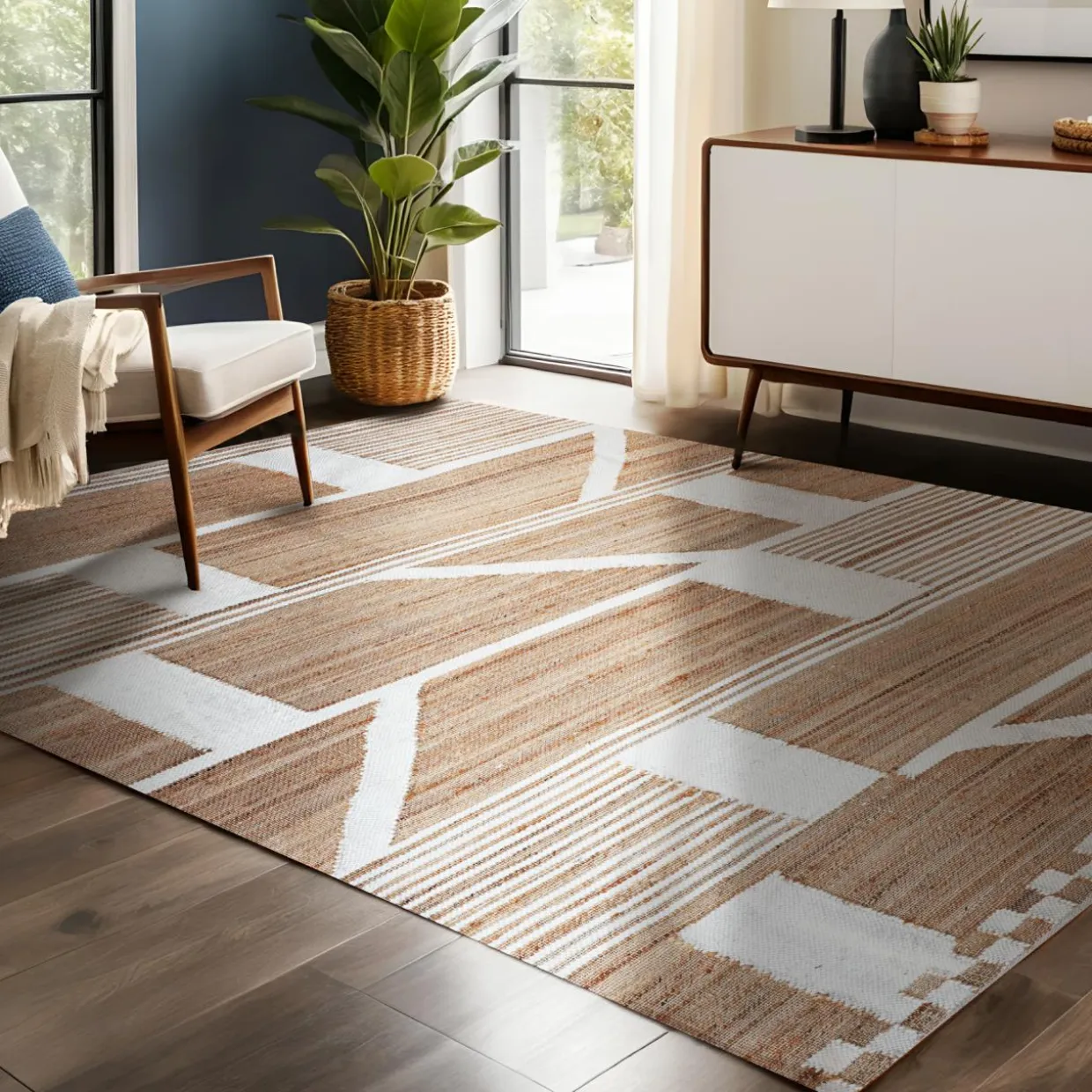 Tapis de salon rectangulaire jute (160 x 230 cm) Paris Beige