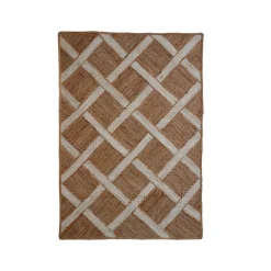 Tapis de salon rectangulaire jute tissée main (140 x 200 cm) Akira Marron