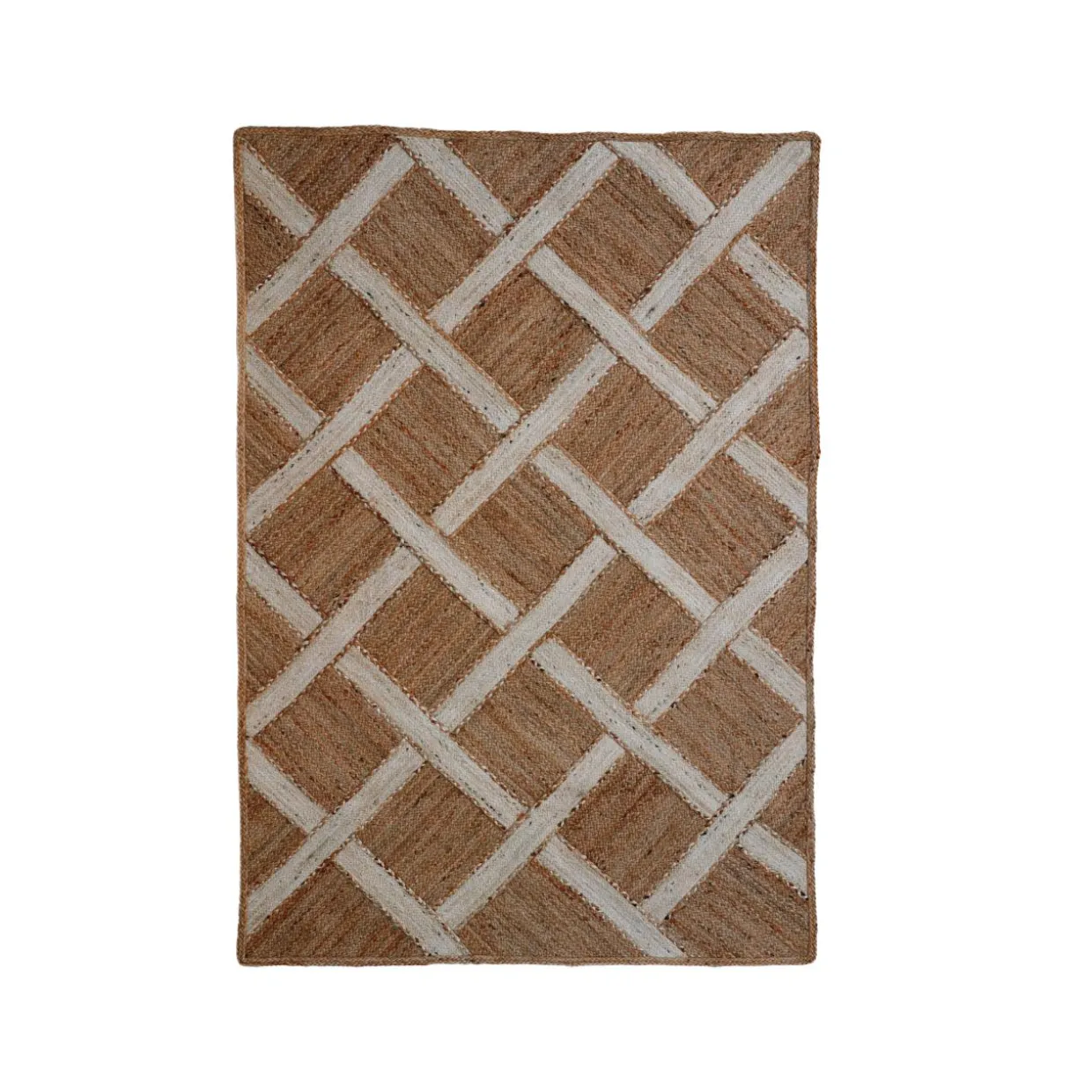 Tapis de salon rectangulaire jute tissée main (140 x 200 cm) Akira Marron