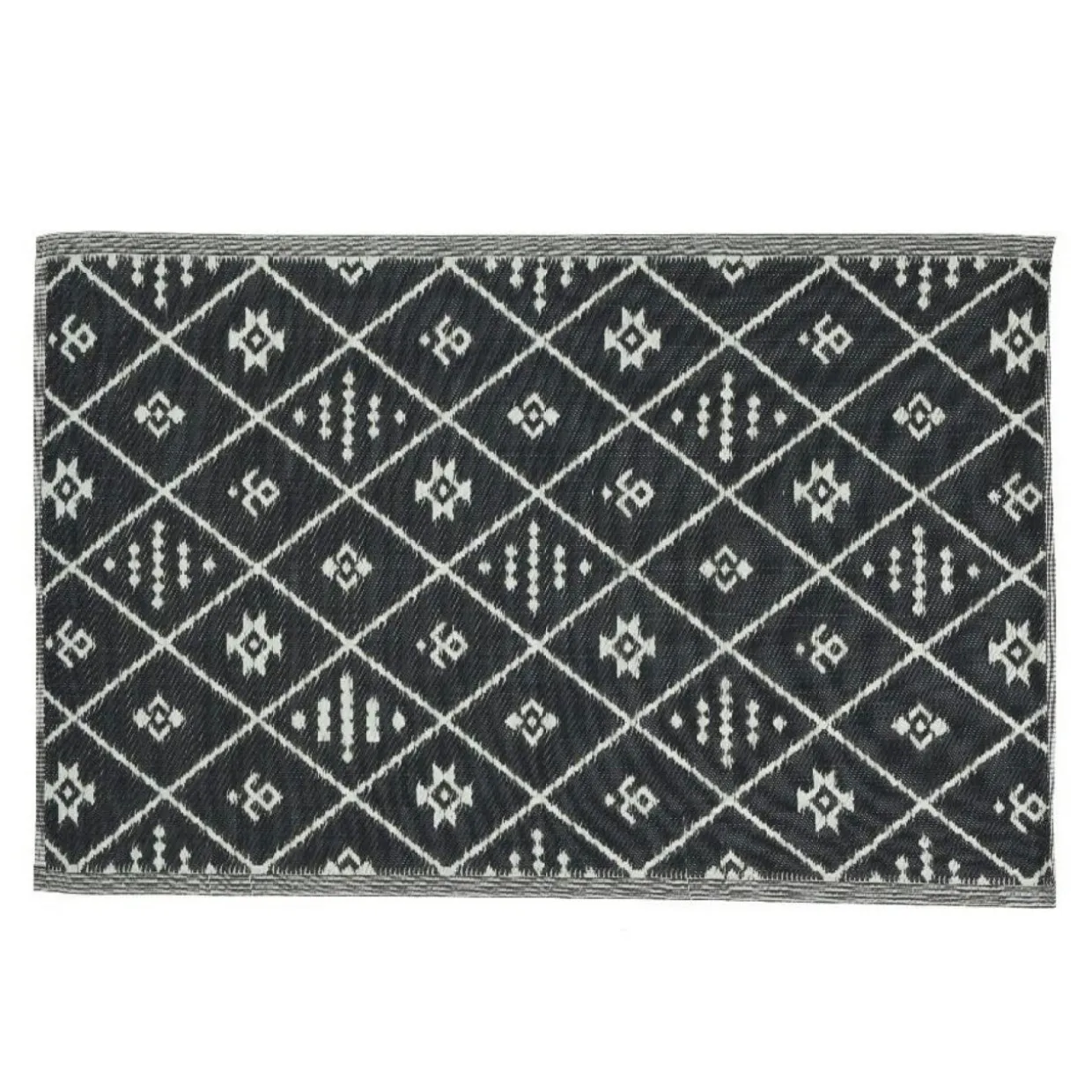 Tapis d'extérieur rectangulaire (180 x 120 cm) Inca Noir