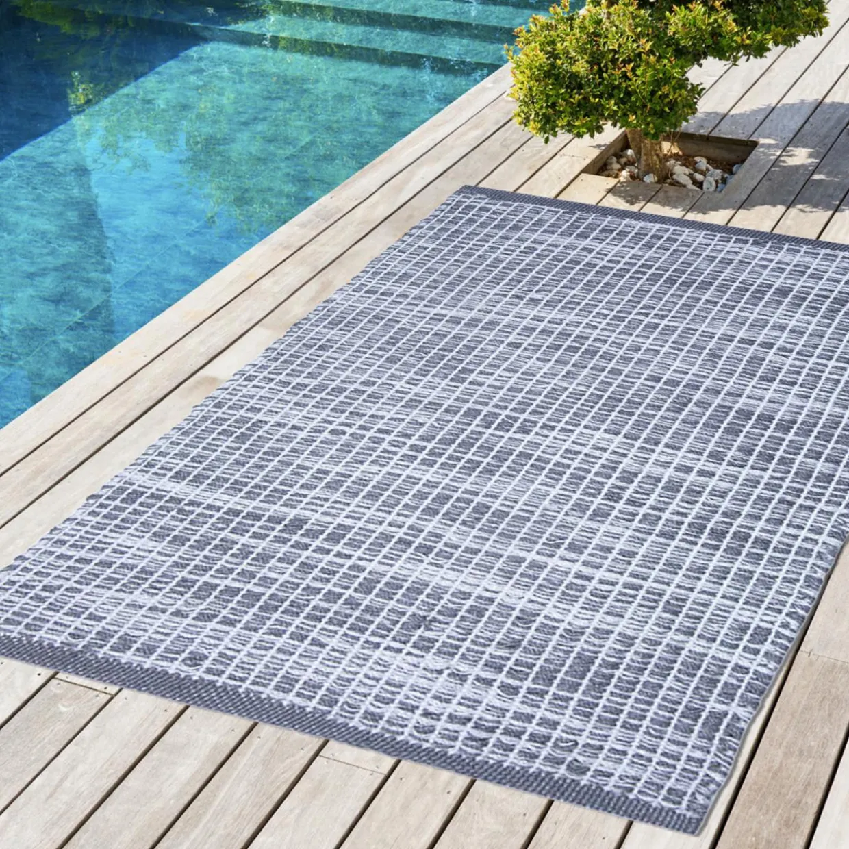 Tapis d'extérieur rectangulaire (50 x 80 cm) Bono Gris Graphite
