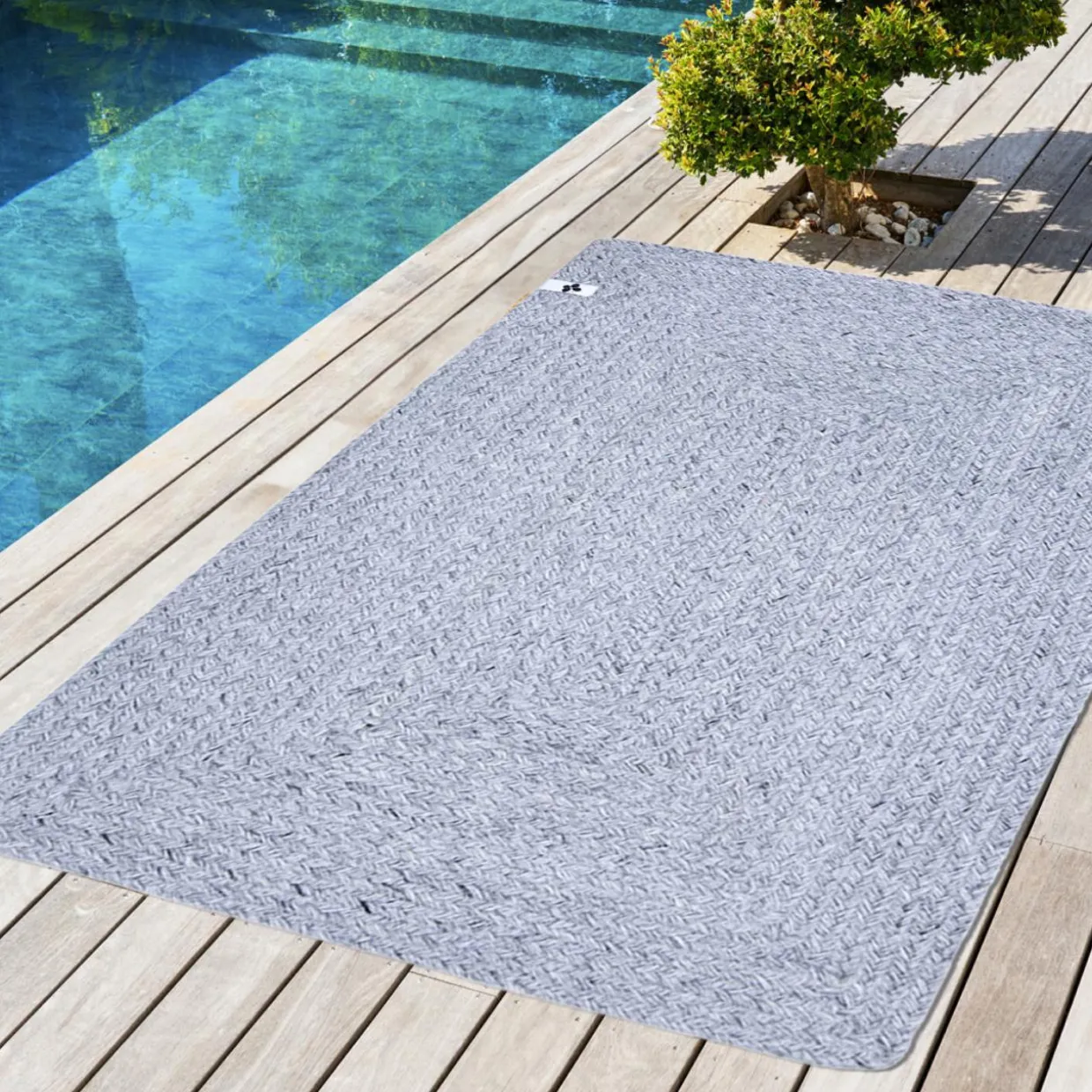 Tapis d'extérieur rectangulaire (50 x 80 cm) Pablo Noir cendré