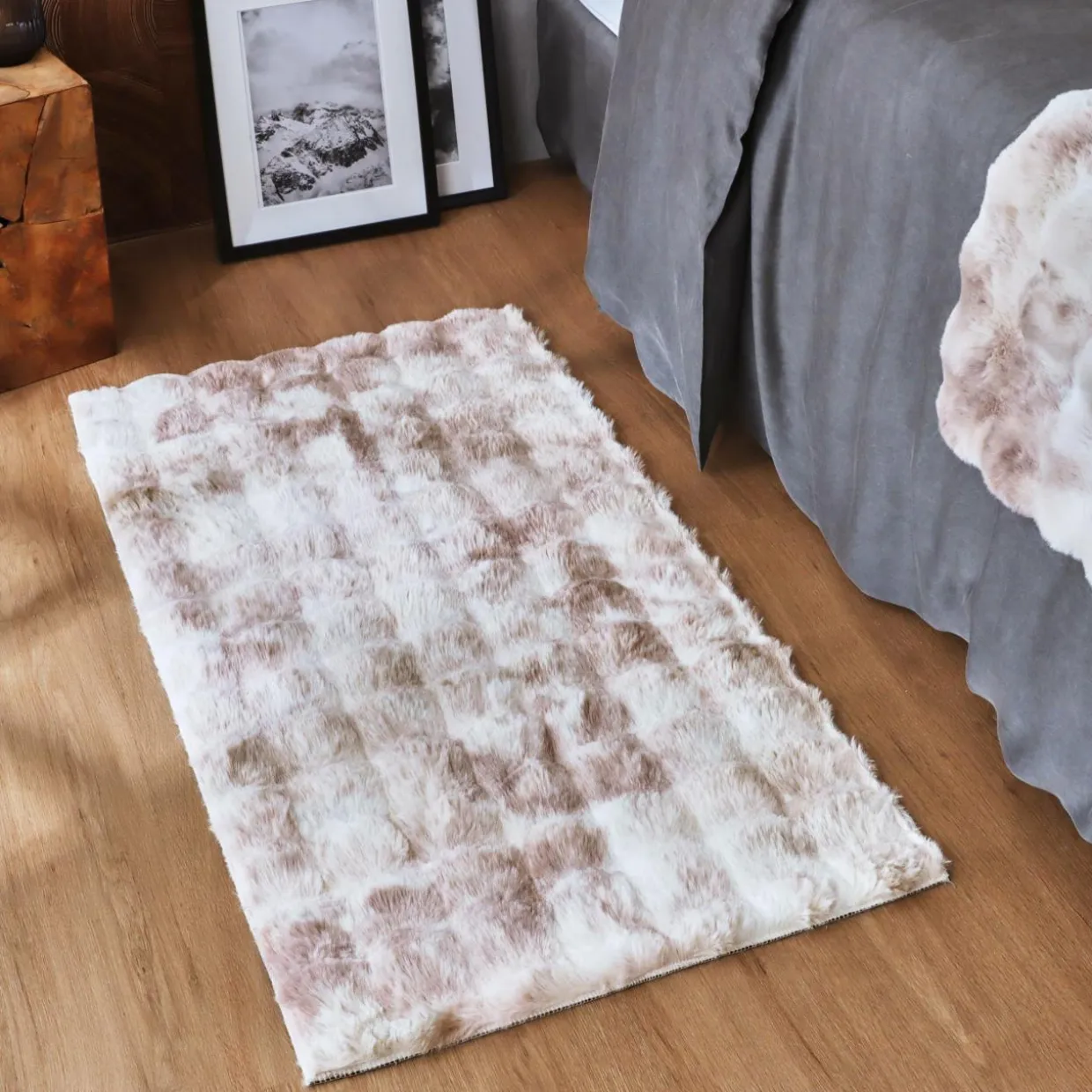 Tapis fausse fourrure (60 x 120 cm) Toronto Taupe
