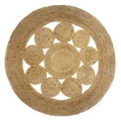 Tapis jute rond (80 cm) Giusti Beige naturel