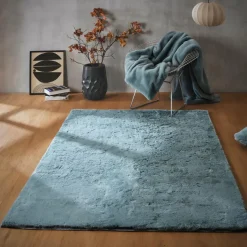 Tapis rectangulaire fausse fourrure (140 x 200 cm) Finn Bleu