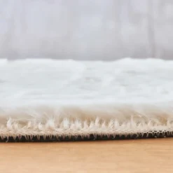 Tapis rectangulaire fausse fourrure (140 x 200 cm) Finn Blanc