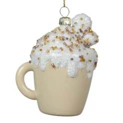 Tasse à café à suspendre (H9 cm) Pailletée Crème