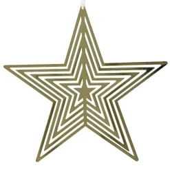 Étoile de Noël à suspendre métal (D10 cm) Sainte-Luce Or