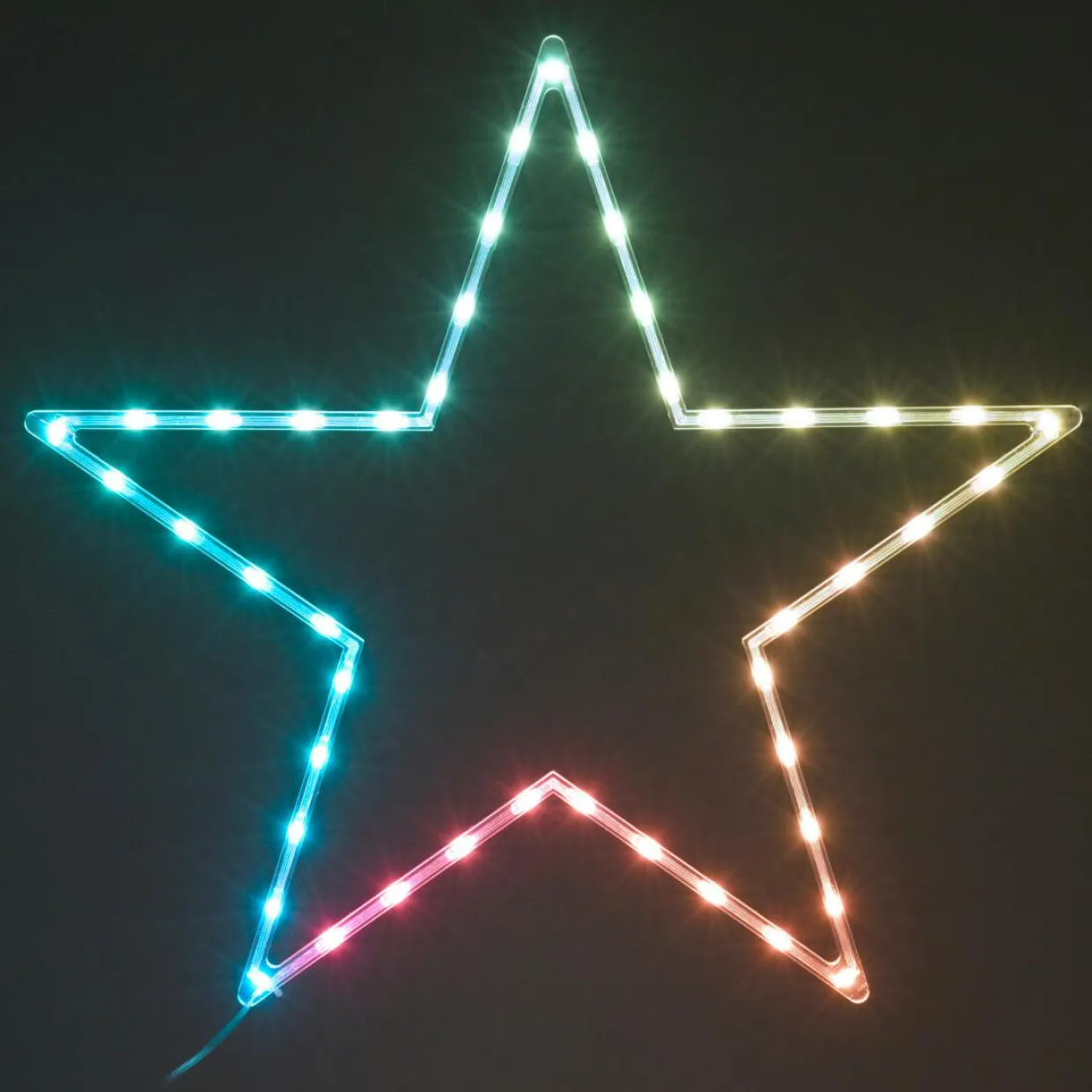 Étoile lumineuse néon 45 LED H60 cm Star Multicolore