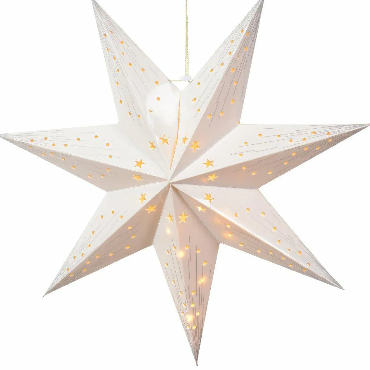 Étoile lumineuse à piles Origami (H40 cm) Oria Blanc et blanc chaud