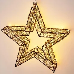 Étoile lumineuse à suspendre 500 Micro LED (D38 cm) Star Light Noir et blanc chaud