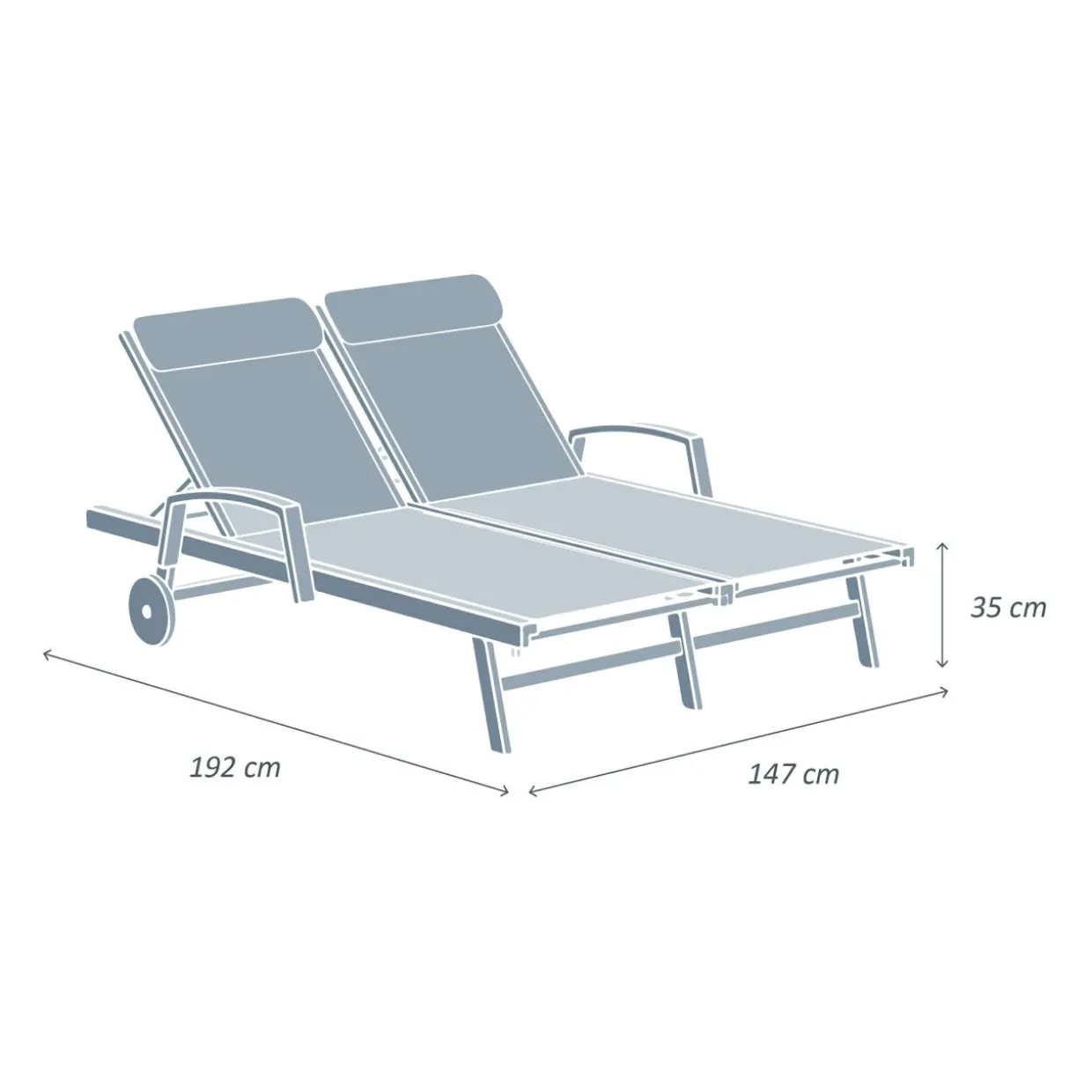 Transat double en aluminium Pirae Blanc