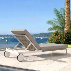 Transat en aluminium Amalfi Blanc et taupe