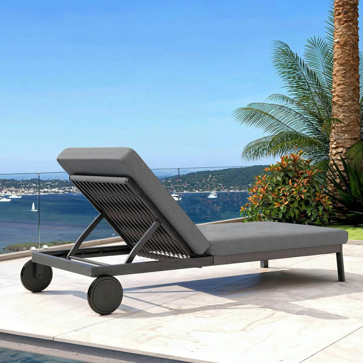 Transat en aluminium Amalfi Gris anthracite