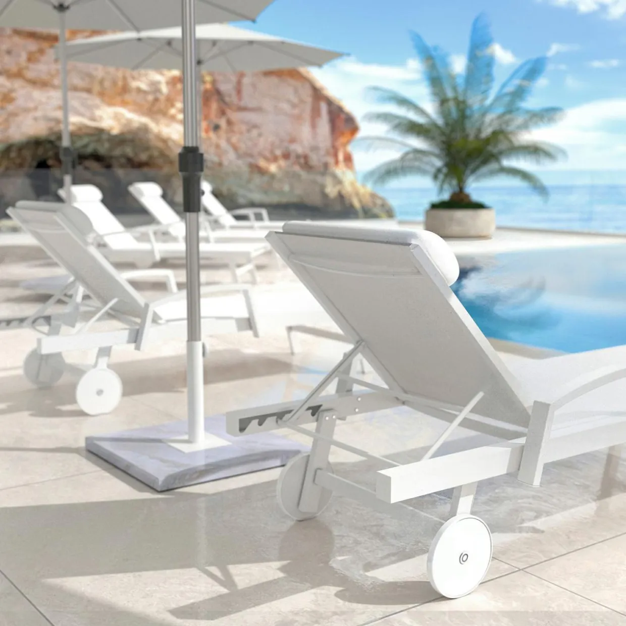 Transat en aluminium Pirae Blanc