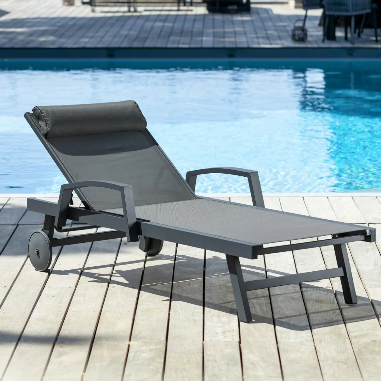 Transat en aluminium Pirae Gris anthracite