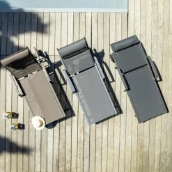 Transat en aluminium Pirae Gris anthracite