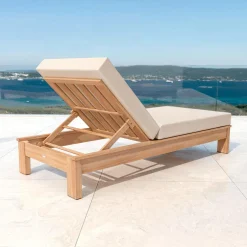Transat en bois d'acacia Bornéo Sable