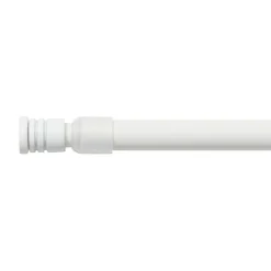 Tringle autobloquante extensible ronde (L40 - 60 cm / D10 mm) Pia Blanc satiné