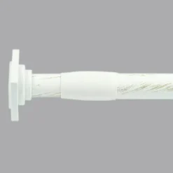 Tringle autobloquante extensible (L110 - L200 cm / D22 mm) Carré Blanc