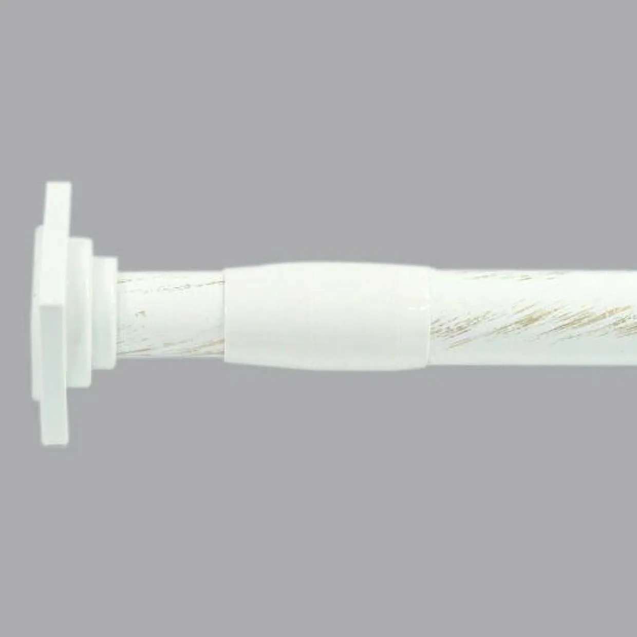 Tringle autobloquante extensible (L70 - L120 cm / D22 mm) Carré Blanc