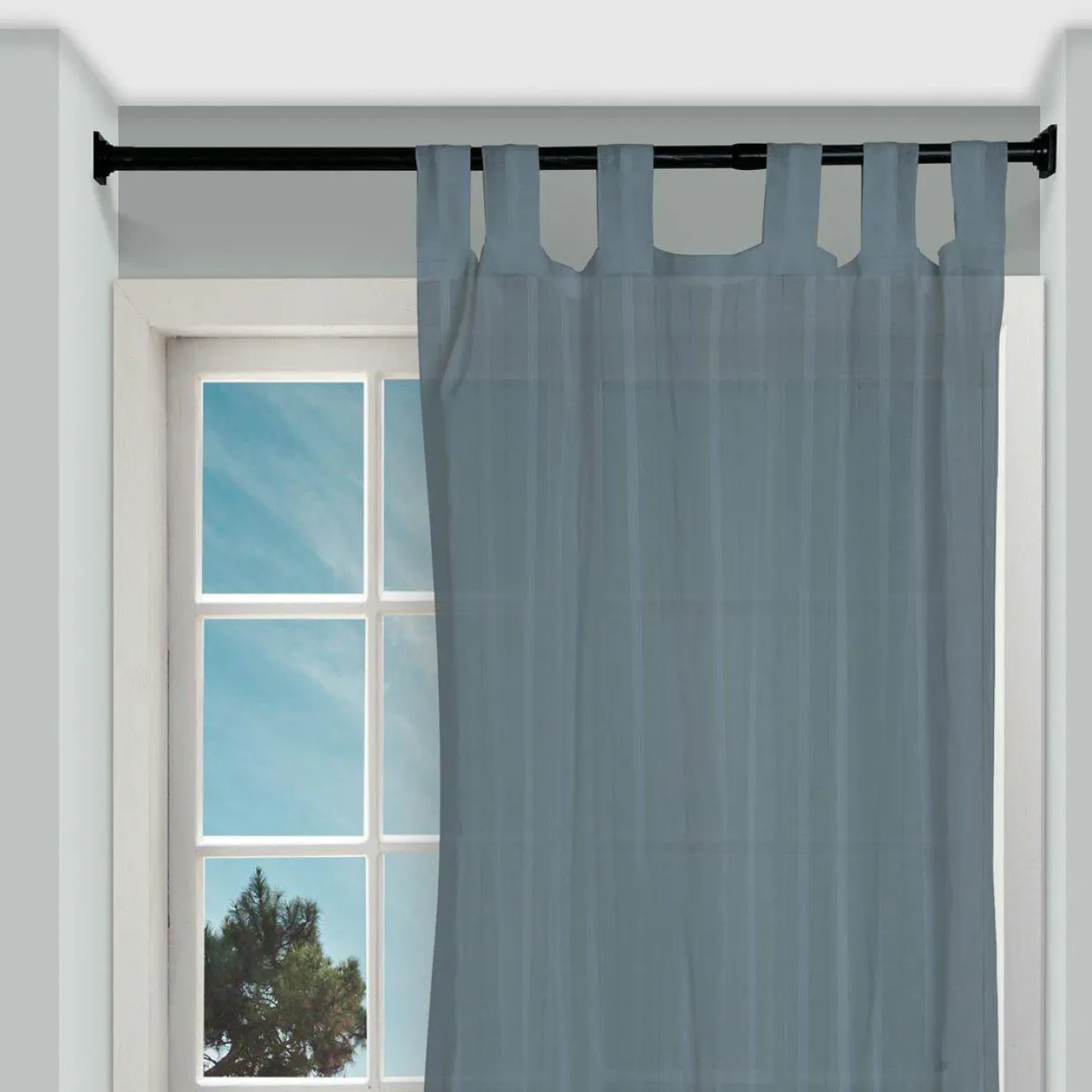 Tringle autobloquante extensible (L70 - L120 cm/ D22 mm) Carré Noir