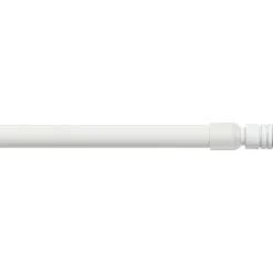 Tringle autobloquante extensible ronde (L80 - 110 cm / D10 mm) Pia Blanc satiné