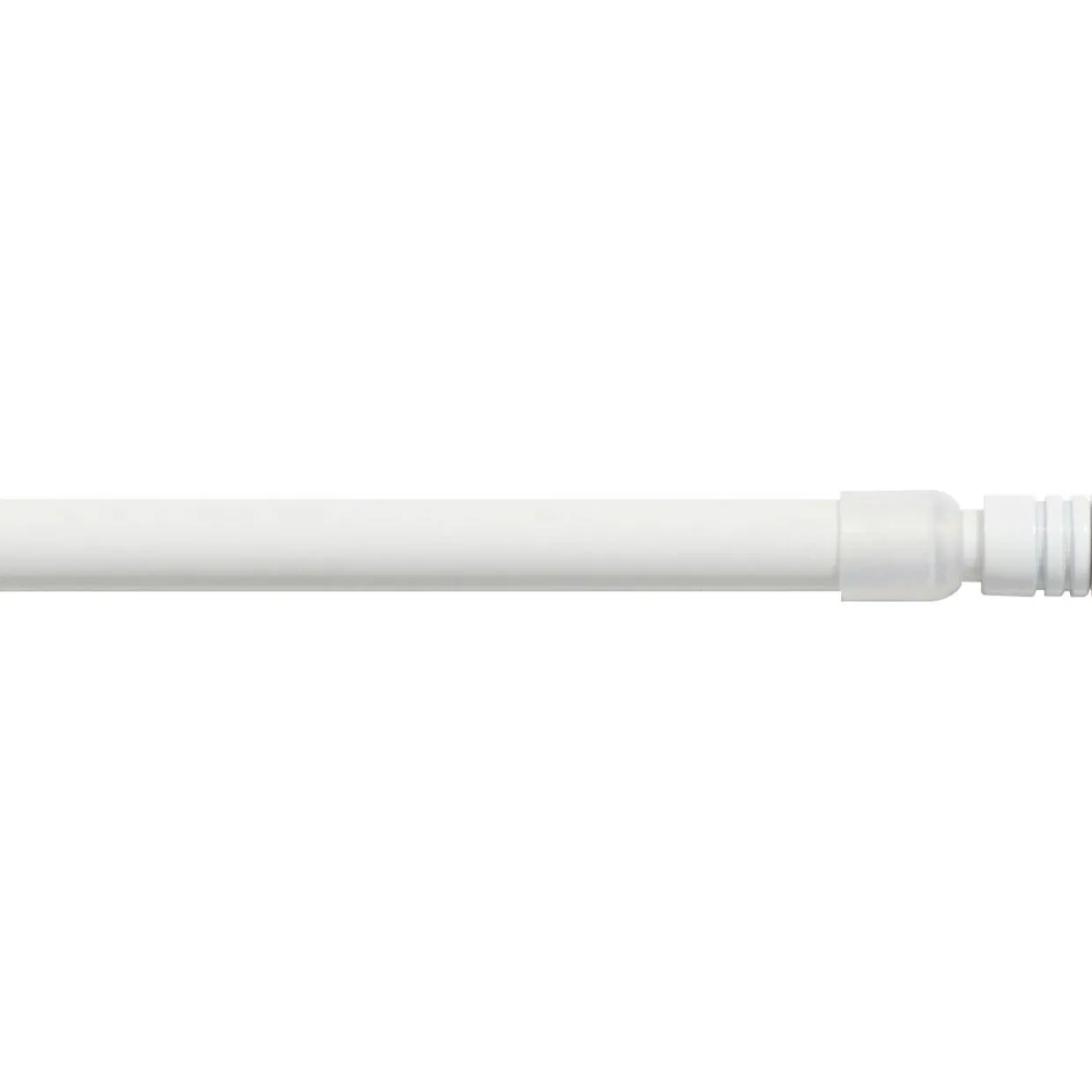 Tringle autobloquante extensible ronde (L80 - 110 cm / D10 mm) Pia Blanc satiné