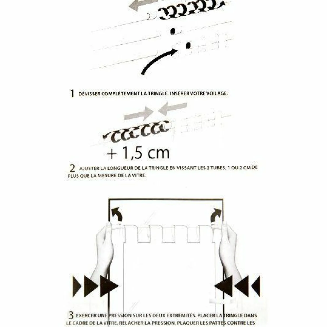 Tringle extensible Fix'vit (50 à 80 cm) Blanc