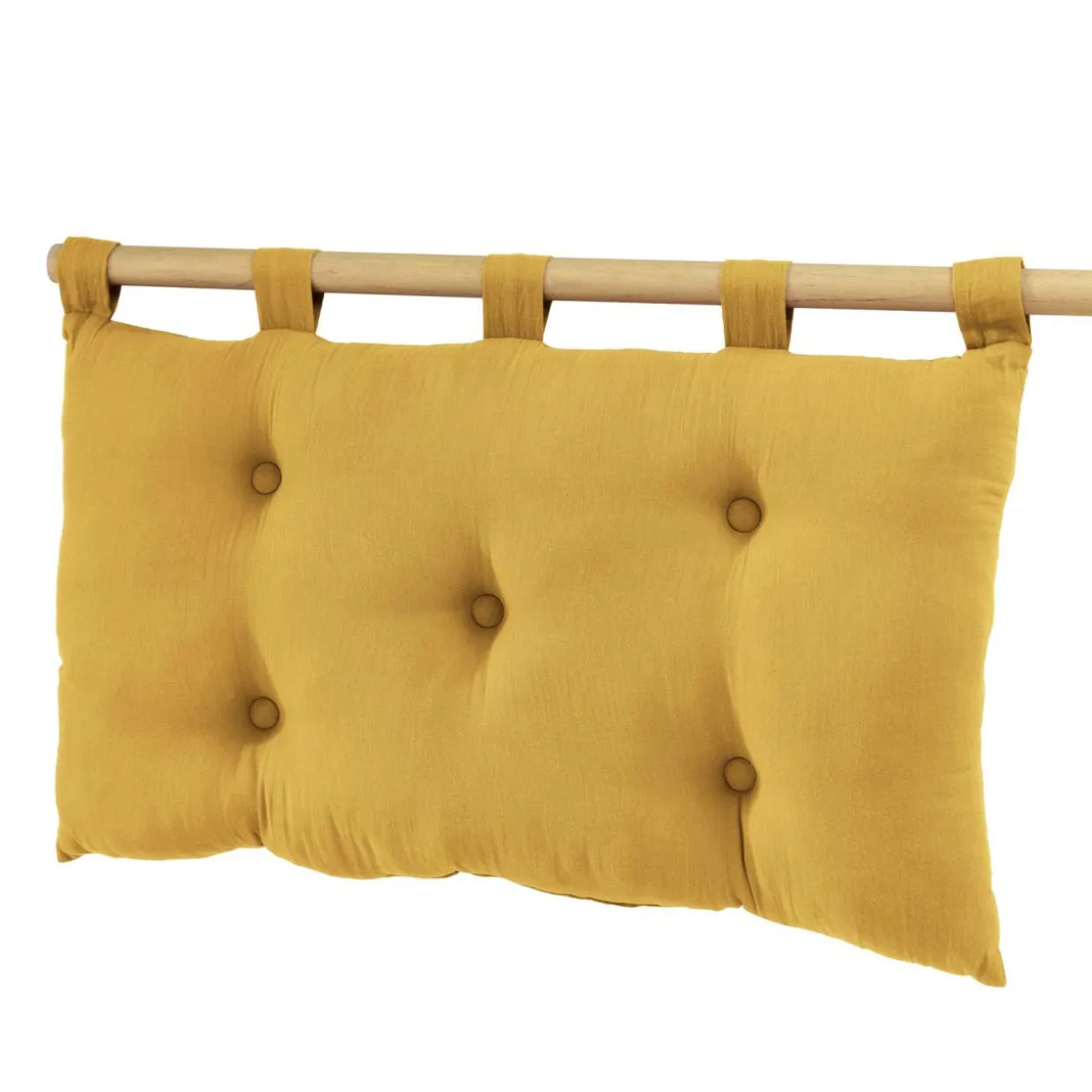 Tête de lit coussin gaze de coton (80 x 50 cm) Gaïa Jaune safran