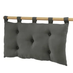 Tête de lit coussin gaze de coton (80 x 50 cm) Gaïa Gris granit