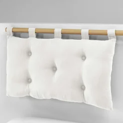 Tête de lit coussin gaze de coton (80 x 50 cm) Gaïa Blanc chantilly