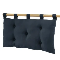 Tête de lit coussin gaze de coton (80 x 50 cm) Gaïa Bleu nuit