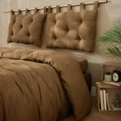 Tête de lit coussin gaze de coton (80 x 50 cm) Gaïa Camel