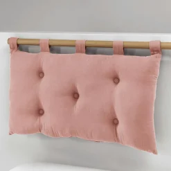 Tête de lit coussin gaze de coton (80 x 50 cm) Gaïa Rose pêche