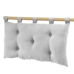 Tête de lit coussin gaze de coton (80 x 50 cm) Gaïa Gris nuage