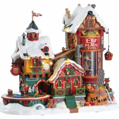 Village de Noël Lemax lumineux, musical et en mouvement Fabrique des jouets des Elfes