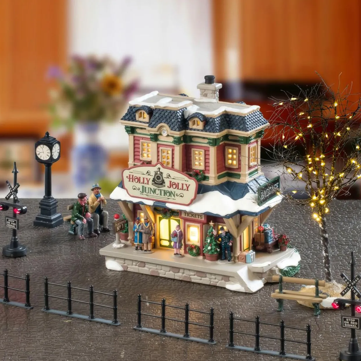 Village de Noël Lemax lumineux Ensemble complet Gare Holly Jolly