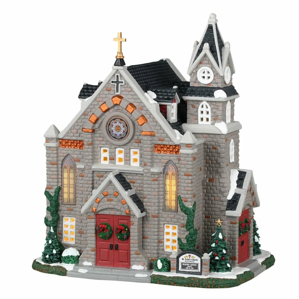 Village de Noël Lemax lumineux Eglise St Luke