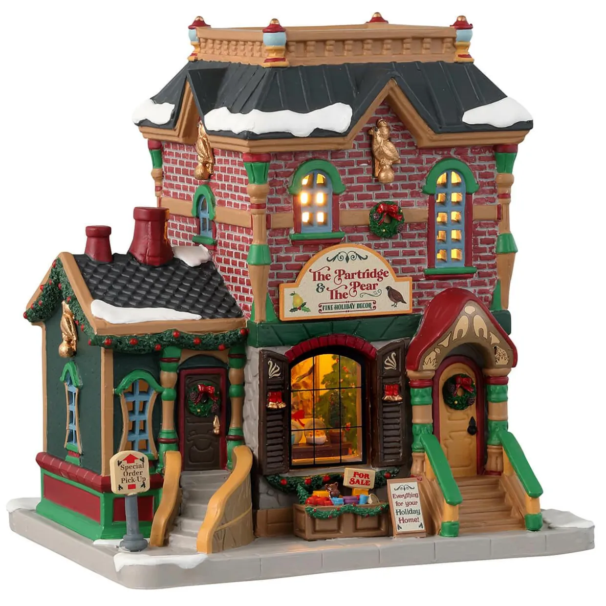 Village de Noël Lemax à piles lumineux La Perdrix et la Poire