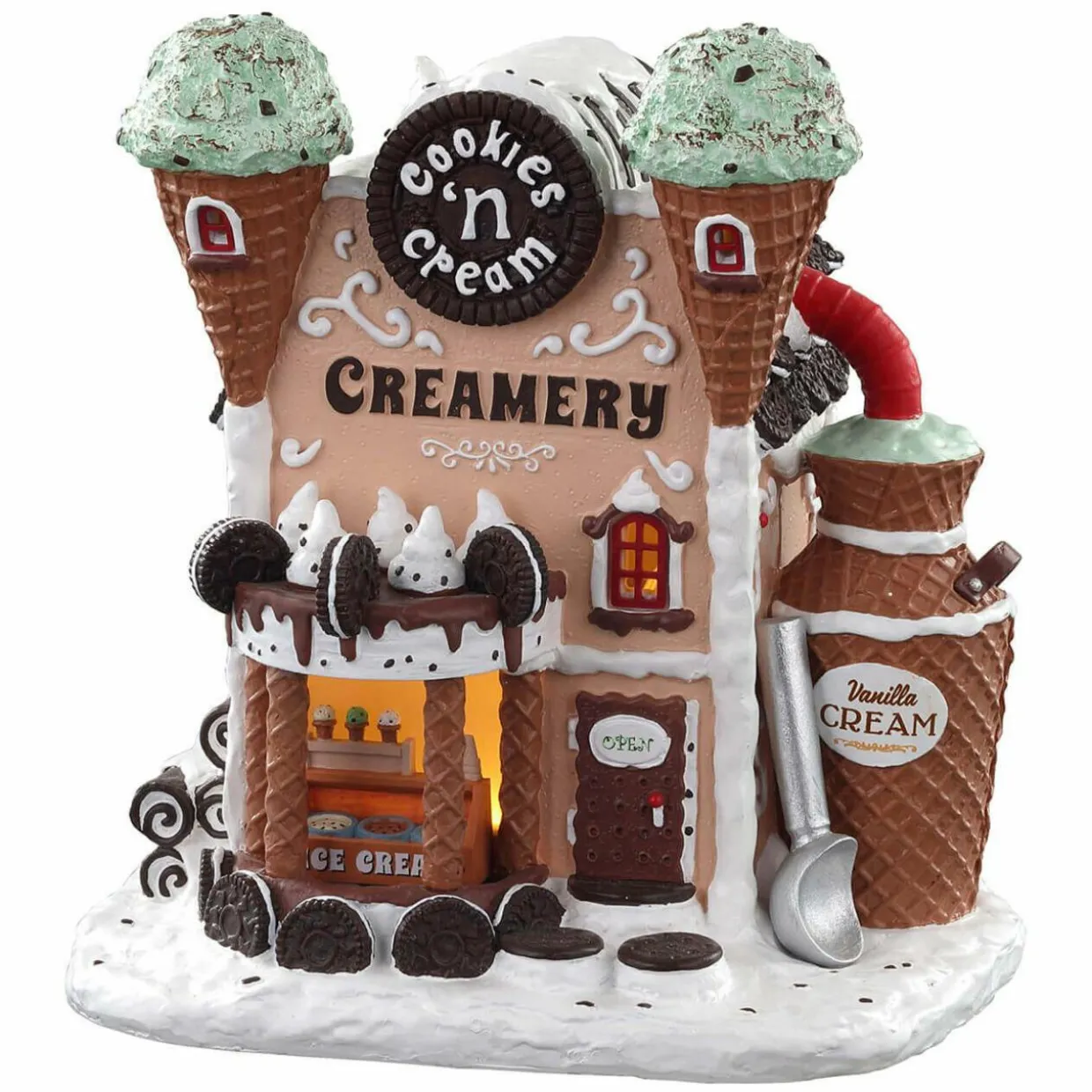 Village de Noël Lemax à piles lumineux Glacier Cookies n' cream