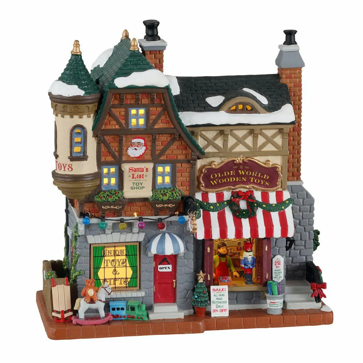 Village de Noël Lemax à piles lumineux Boutique de jouet La liste du Père Noël