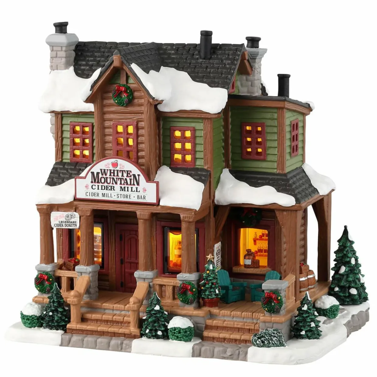Village de Noël Lemax à piles lumineux Cidrerie White Moutain