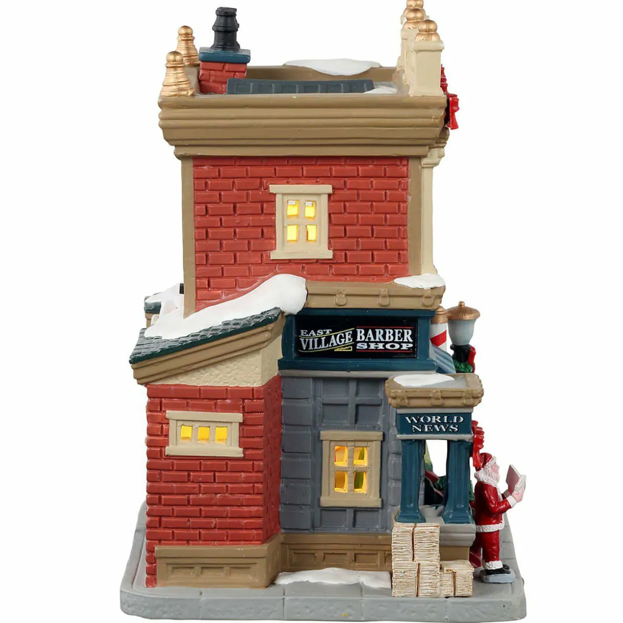 Village de Noël Lemax à piles lumineux Barbier de East village