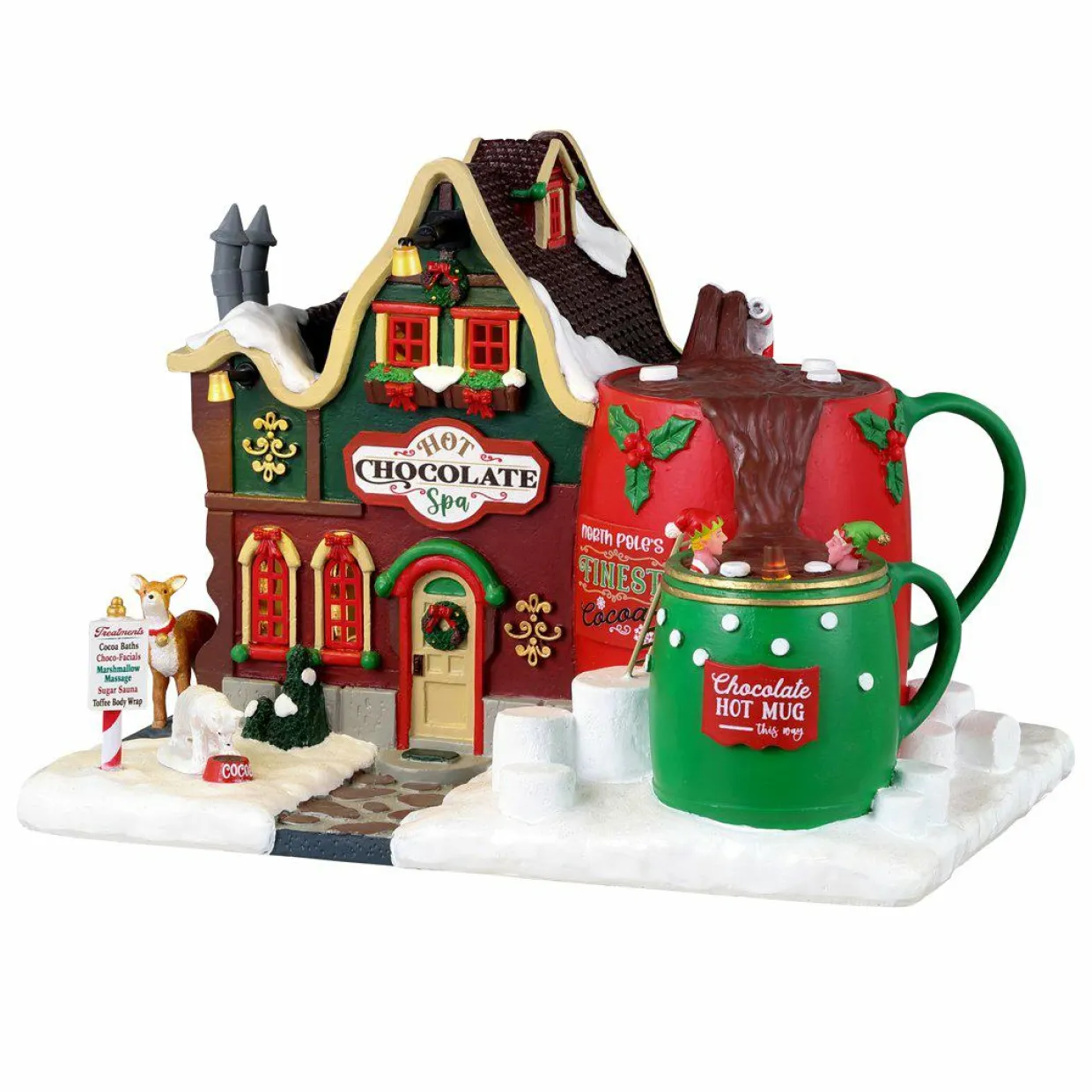 Village de Noël Lemax à piles lumineux Spa au chocolat chaud