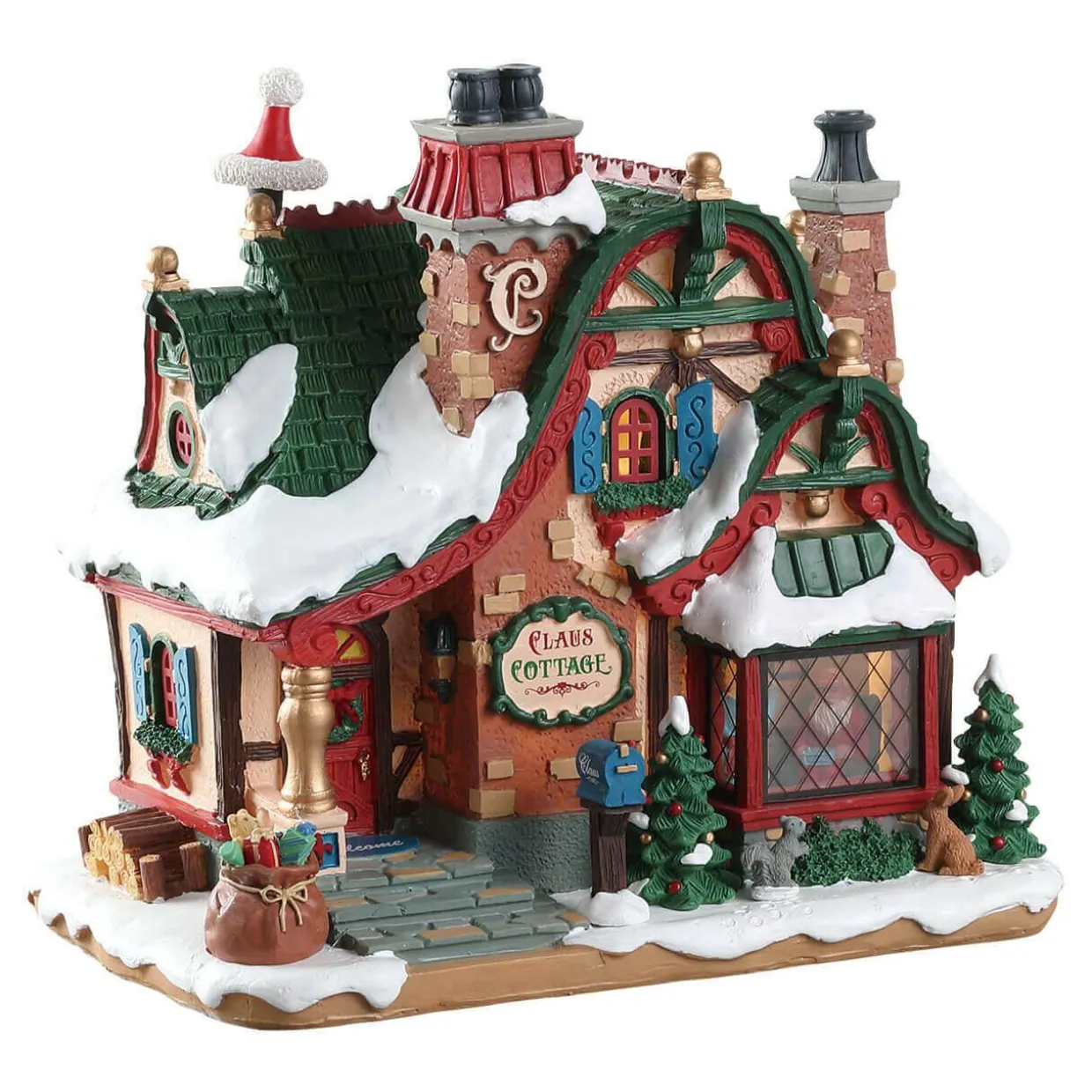 Village de Noël Lemax à piles lumineux Maison du Père Noël