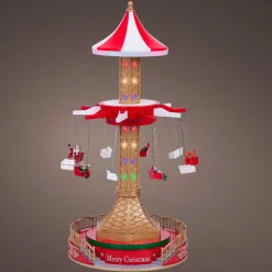 Village de Noël lumineux animé et musical (H52 cm) Manège à sensation