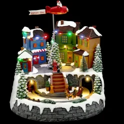 Village de Noël lumineux Avion du Père Noël